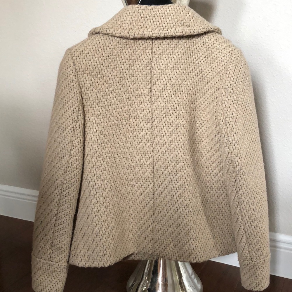 Kensie Beige Knit Toggle Coat Large - Picture 3 of 4